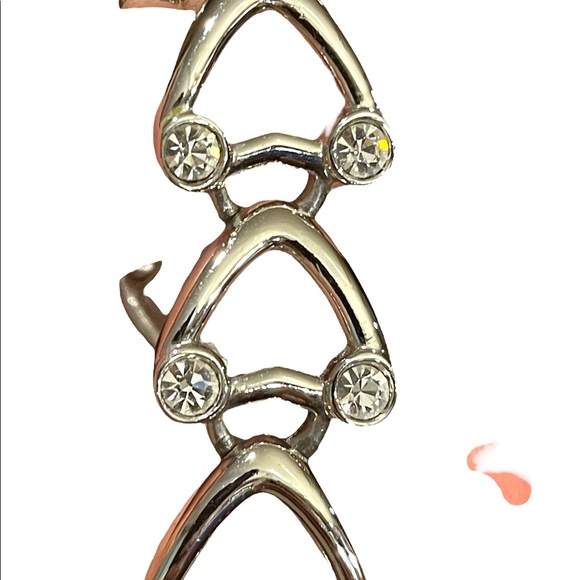 Vintage 1980s Swarovski authentic silver crystal heart bracelet Swan - Picture 7 of 15